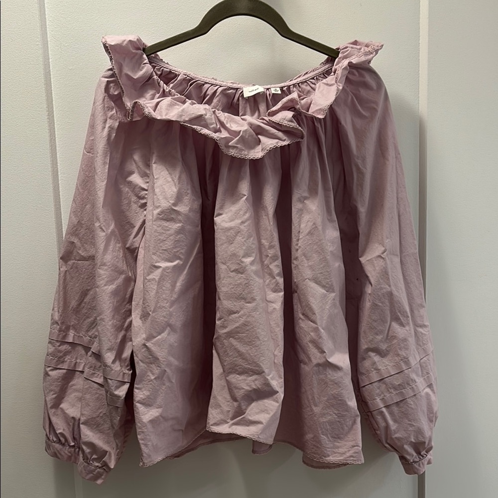 Aritzia Pink Verbena Poplin Blouse